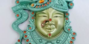 Plastic Shreenathji Wall Frame Aqua