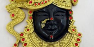 Plastic Shreenathji Wall Frame Golden