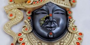 Plastic Shreenathji Wall Frame Goledn