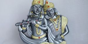 Radha Krishna Wall Frame Grey