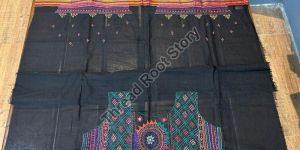 Pure Handloom Cotton Black Blouse Fabric