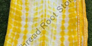 Yellow & White Mulmul Cotton Sarees