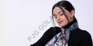 Brown Stylish Floral Printed Viscose Scarf