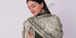 Floral & Paisley Green Viscose Scarf