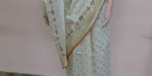 Tussar Silk Creamy Sarees