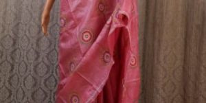 Tussar Silk Pink Sarees