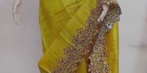 Tussar Silk Yellow Sarees