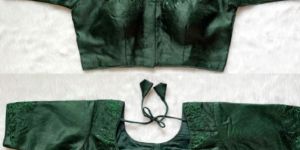 Sequence Work Green Silk Embroidered Blouse