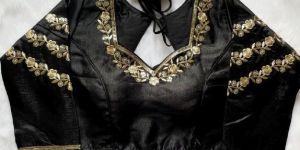 Silk Black Embroidery Sequence Work Blouse