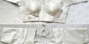 White Milan Silk Sequence Work Blouse