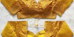 Yellow Heavy Milan Sequence Work Embroidered Blouse