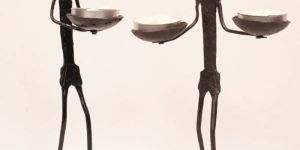 Wrought Iron Man with Candle Holder