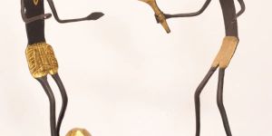 Wrought Iron Tennis Player Sculpture