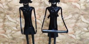Wrought Iron Tribal Couple Sculpture