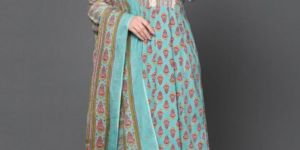 Cotton Anarkali Kurta Pant Dupatta Set