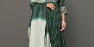 Rayon Anarkali Kurta Pant Dupatta Set