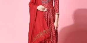 Rayon Nyra Cut Kurta Pant Dupatta Set