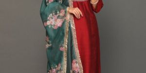 Silk Straight Kurta Pant Dupatta Set