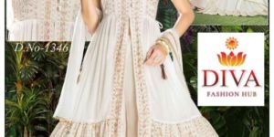 White Georgette Palazzo Suits
