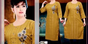 Yellow Rayon Kurti