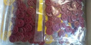 2 Hole Red Plastic Round Urea Button