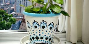 Unique Mendella Painted Indoor Outdoor Planter