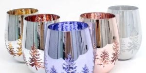 Unity Glass Votive Holder with Finished Metallic