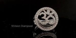 Women's Round Real Diamond ladies OM Ring