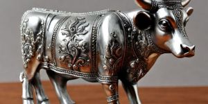 Indian Handcrafted Silver Plated Kamdhenu Cow