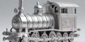 Silver Handcrafted Train Engine with English Design