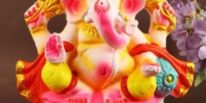 Skandapurvaja Eco Friendly Ganesha With Pagdi 8.5 Inches Idol/Ganpati Murti