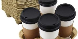 4 Cup Holder Molded Pulp Tray