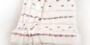 KSH-006 Khadi Cotton Kantha Stitch Saree