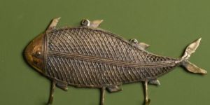 Fish Shape Dhokra Metal Craft Wall Hanger