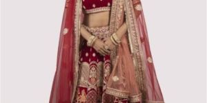 Regal Maroon Symphony Bridal Lehenga Choli Rental Service