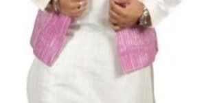 White Kurta with Pink Tucks and Bubble Gum Pink Nehru Jacket for Rental