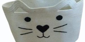 White Cotton Rope Fruit Basket