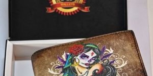 Mens Printed Goat Nappa Leather Wallet