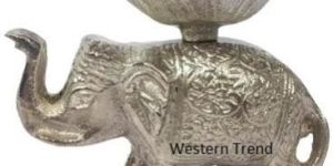 Silver Elephant with Dry Fruit Bowl