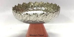 Silver Serving Platter with Resin Base