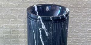 Black Pedestal Wash Basin