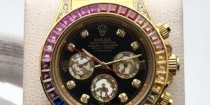 Rolex Daytona Rainbow Full Gold Diamond Bezel First Copy Watch