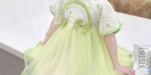 Cotton Net Girls Casual Wear Frock