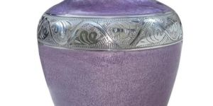 Purple Enamel Textured Adult Cremation Urn