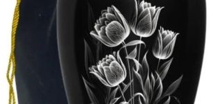Tulips Flower Design Cremation Urn with Velvet Bag