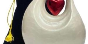 White Teardrop Adult Ceramic Cremation Urn