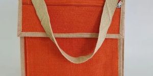 Orange Jute Shopping Bag