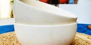 Subhra White Matte Ceramic Serving Bowls