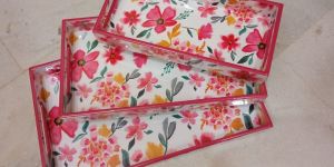 Wooden Printed Rectangular Tray