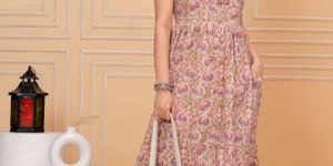 Strappy Cotton Dress Hand Block Printed